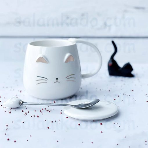 ماگ سرامیکی طرح گربه به رنگ سفید - تصویربرداری اختصاصی توسط سلام کادو